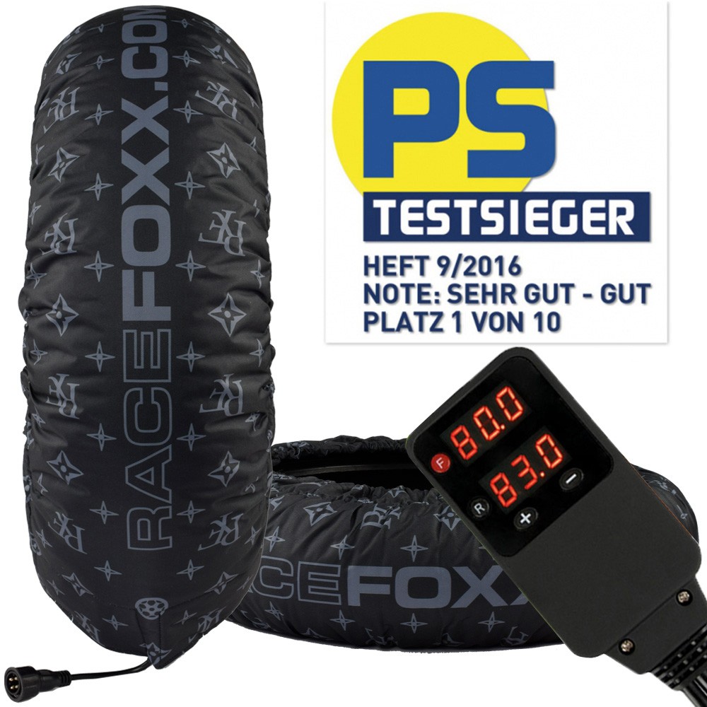 RACEFOXX™ PRO DIGITAL bis 99°C SUPERBIKE Reifenwärmer RF Design Tyre warmers