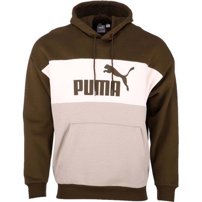 Puma Ess+ Colorblocked Pullover Hoodie Mens Green Повседневная верхняя одежда 67461262