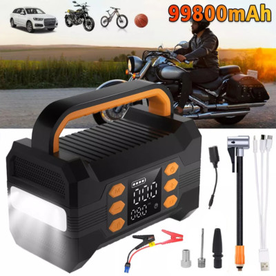 Car Jump Starter With Air Compressor, 5000A Battery Charger Power Bank Emergency