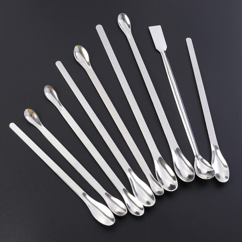 9 PCS/Set Stainless Steel Durable Lab Mixing Sampling Spatulas for