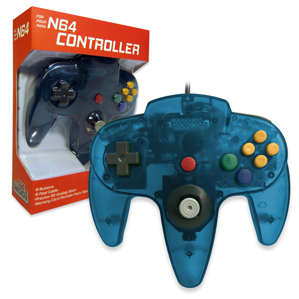 64コントローラー Old Skool Turquoise Wired Controller for Nintendo 64 N64