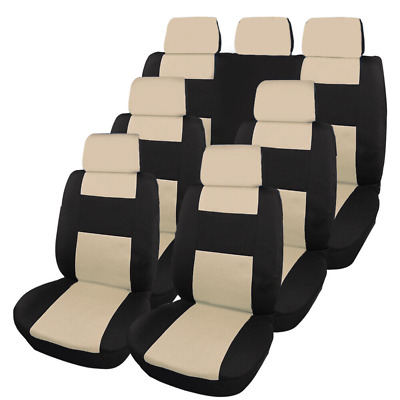 Auto Car Seat Covers 3 Row for Auto SUV VAN 7 seaters Front Rear Full Protector