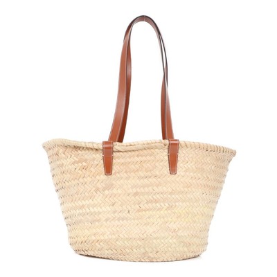 CELINE Triomphe handbag Basket bag raffia leather brown from Japan Used