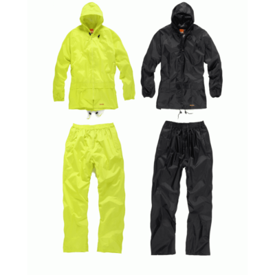 Scruffs Rain Jacket and Waterproof Trousers Black or HI | buyClothing