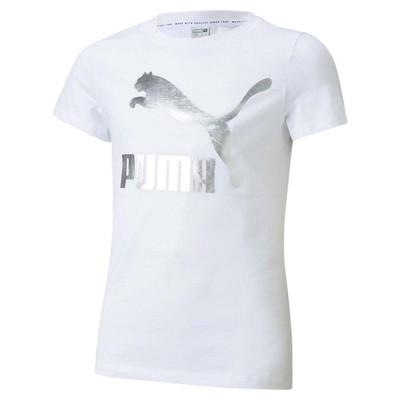 

Футболка с короткими рукавами и круглым вырезом с логотипом Puma Classics, повседневный топ для девочек, размер, Белый, Puma Classics Logo Crew Neck Short Sleeve T-Shirt Youth