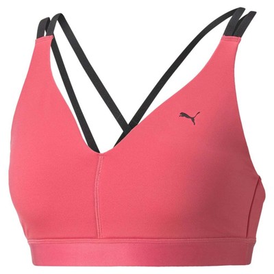 

Puma Low Impact Elite Strappy Sports Bra Womens Size  Casual 52222682, Розовый