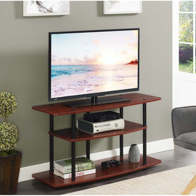 Cherry Brown Open Storage Shelf For Tvs Up To 43-inch