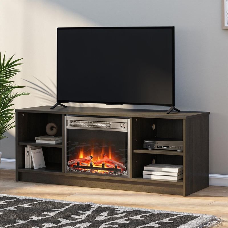 Fireplace TV Stand, for Tvs up to 55", Espresso
