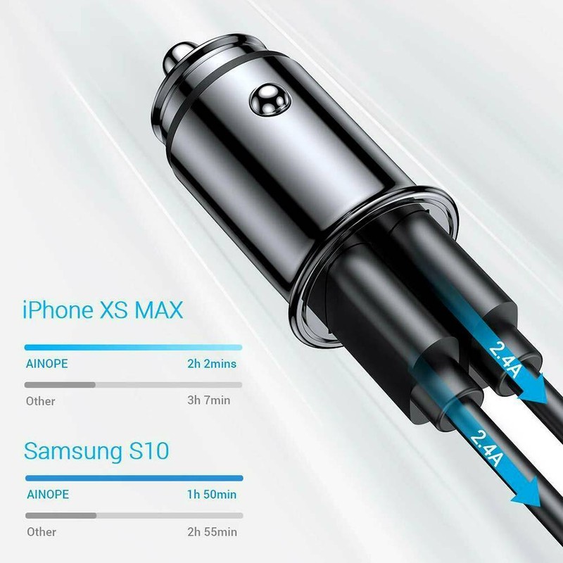 12/24V Car Cigarette Lighter Socket Splitter Dual USB Charger Power Adapter 3.1A