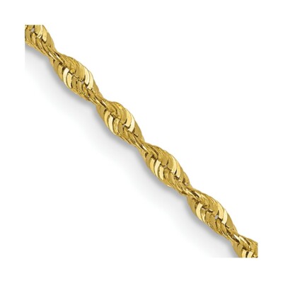 Pre-owned Skyjewelers Real 10k Yellow Gold 1.5mm Diamond-cut Lightweight Rope Chain; 24 Inch