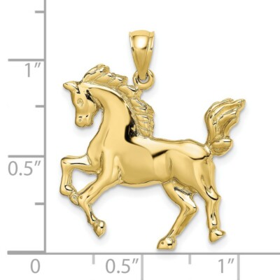 Pre-owned Skyjewelers Real 10kt Yellow Gold 2-d Horse Charm