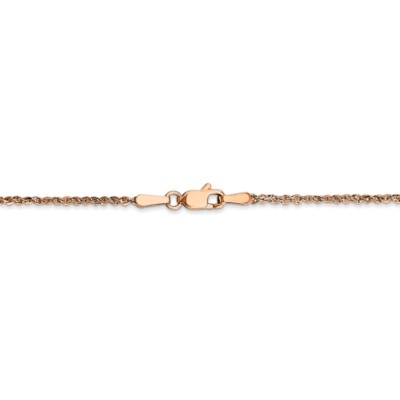 Pre-owned Superdealsforeverything Real 14kt Rose Gold 1.7mm Ropa Chain; 20 Inch; Lobster Clasp In Pink