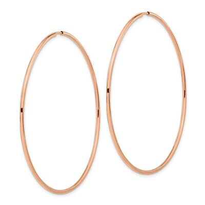 Designs by Nathan | 14k Rose Gold | Shiny Endless Hoop Earrings | 1.5 x 57.5mm