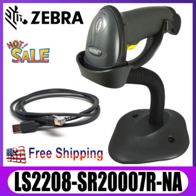 Zebra Symbol LS2208-SR20007R-NA Handheld Barcode Scanner Reader W/ USB Cable US