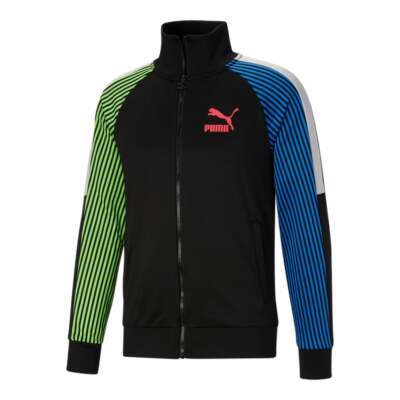 

Puma Dazed T7 Full Zip Track Jacket Мужские черные пальто Куртки Верхняя одежда 533527-01, Черный, Puma Dazed T7 Full Zip Track Jacket