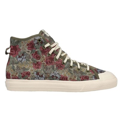 

Adidas Nizza Hi Rf Высокие женские коричневые, зеленые кроссовки Повседневная обувь H01144, Brown;green, adidas Nizza Hi Rf High Top