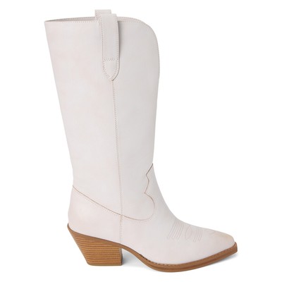 BEACH by Matisse Bodhi Pointed Toe Pull On Cowboy  Womens White Casual Boots BOD