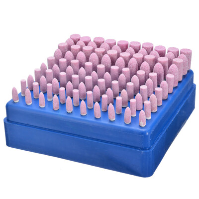 100x Rotary Mounted Abrasive Grinding Stone Point Wheel Bits Set For Dremel Tool