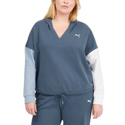 

Puma Modern Sports Pullover Hoodie Plus Женская синяя повседневная верхняя одежда 846869-64, Синий