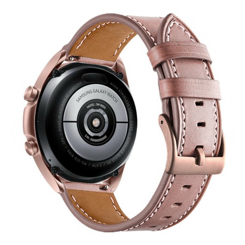 For Samsung Galaxy Watch 3 45mm 41mm Band Classic Leather Wristwatch Strap