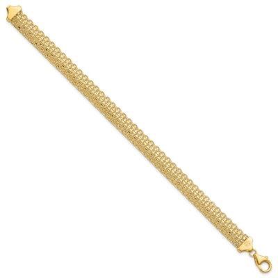 Pre-owned Superdealsforeverything Real 14kt Yellow Gold Polished Chain Bracelet; 7.5 Inch; Lobster (fancy) Clasp
