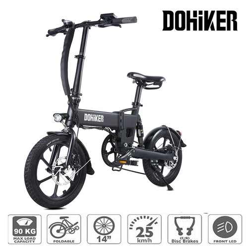 DOHIKER 16'' Elektrofahrrad Falten 250W E-Bike Faltbares Klapprad 7.5 Ah 6-Gang