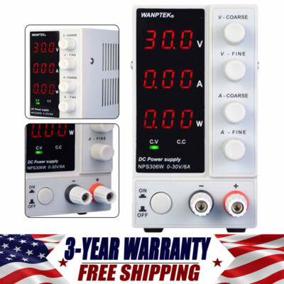 NPS306W Adjustable Lab DC Bench Power Supply Variable Digital 0-30V 60Hz