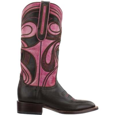 

Lucchese Hypnotic Swirl Square Toe Женские коричневые повседневные ботинки в ковбойском стиле M4831-WF, Коричневый, Lucchese Hypnotic Swirl Square Toe Cowboy