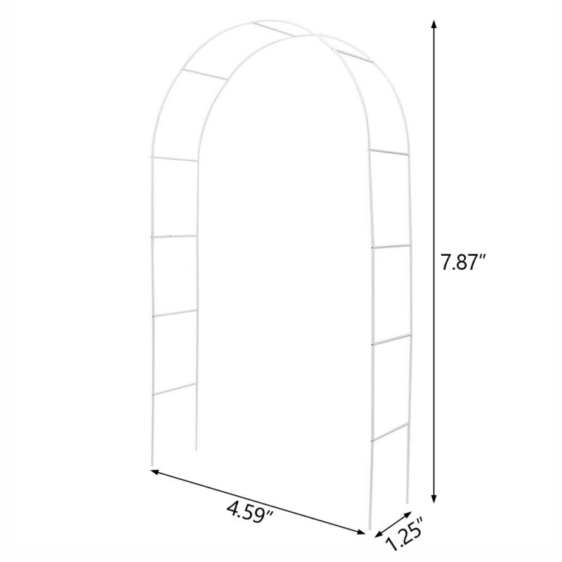 7.8Ft Arch Metal Garden Wedding Arch Garden Arbor Trellis For