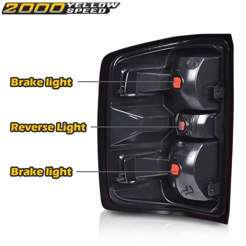 Tail Lights Assembly Fit For 2014-2019 Silverado Red Lens Rear Brake Lamps