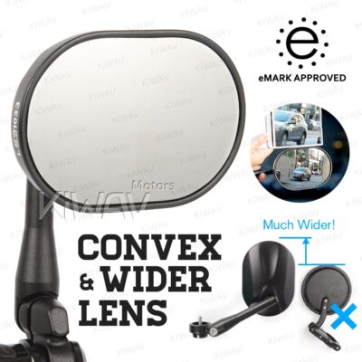 Bar end mirrors STARK oval black fits Moto Guzzi threaded stock handlebar ε