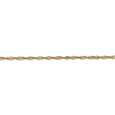 Pre-owned Superdealsforeverything Leslie's Real 14kt Yellow Gold 1.9mm Singapore Chain; 8 Inch; Lobster Clasp