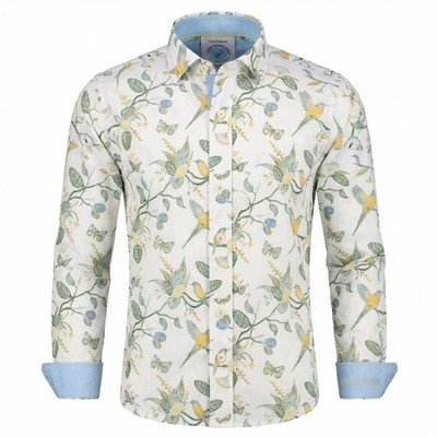 A fish named Fred Herren Hemd Slim Fit mehrfarbig birdie blooms 33.008 072