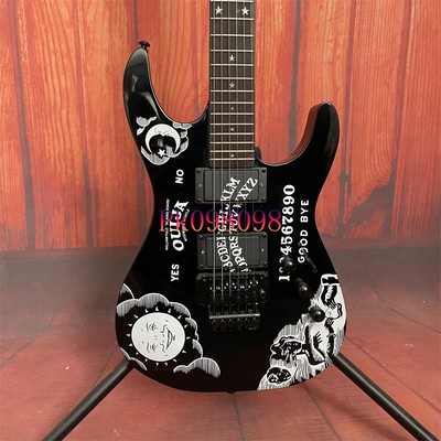 Black Kirk Hammett Ouija Electric Guitar KH2 Moon&Star Inlay Solid Body 6 String