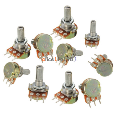 5PCS 5K Ohm B5K Knurled Shaft Linear Rotary Taper Potentiometer