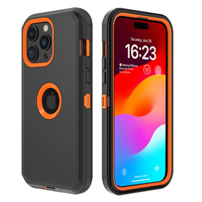For iPhone 15 14 13 12 11 Pro Max Shockproof Rugged Heavy Duty Case + Belt Clip