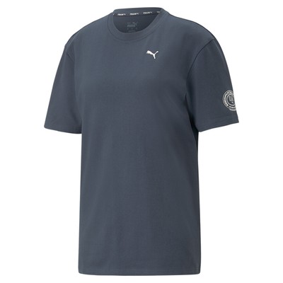 Спортивная футболка Puma с круглым вырезом и коротким рукавом X Oa Женские синие повседневные топы 523461