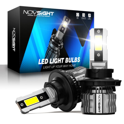 NOVSIGHT LED Headlight Bulbs H4 9005 9006 H11 H13 Hi/Lo Beam 15000LM 6500K +300%