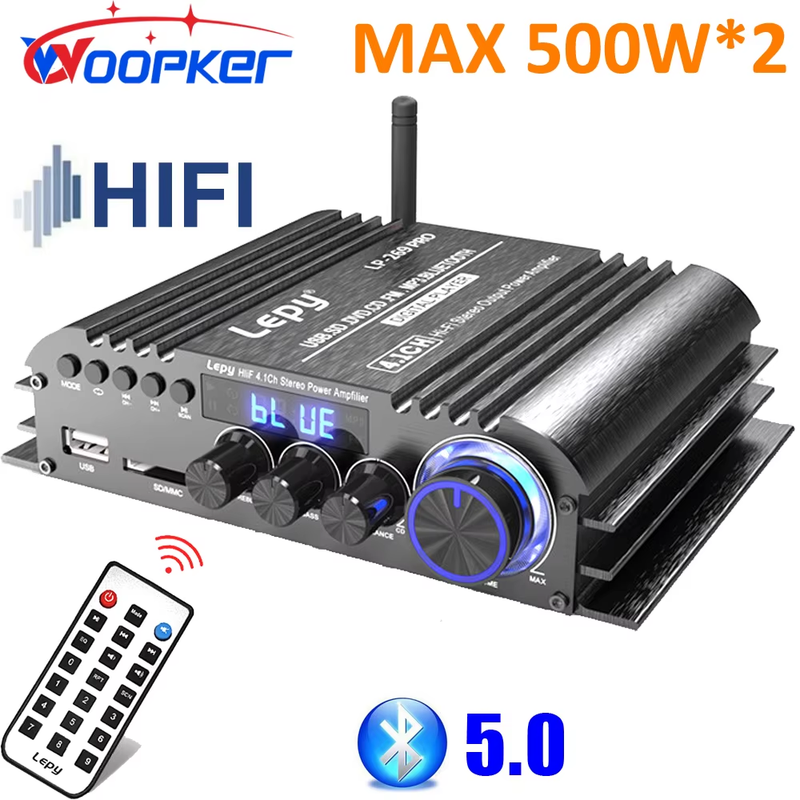 LEPY LP-269PRO 4.1 Channel Amplifier Bluetooth 5.0 Coaxial In USB SD FM Function