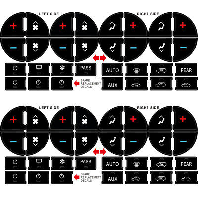 AC Dash Button Repair Kit Decal Stickers For Silverado Sierra tahoe Chevrolet