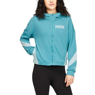 

Толстовка с капюшоном Puma Train Logo Fz Us Женская синяя повседневная верхняя одежда 670461-61, Синий
