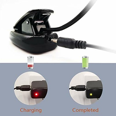 Rechargeable Book Light For Reading Bed At Night, Clip On Kids - 4 LED With 2 AC
