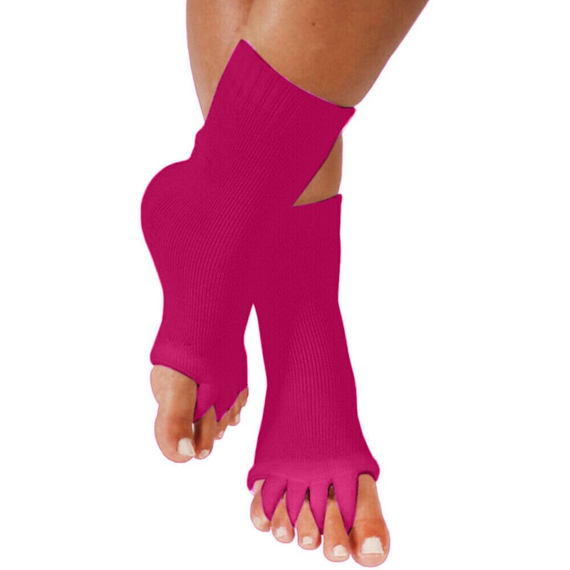 Men Women Ladies Acrylic Five Toe Separator Foot Alignment Exercise Yoga Socks
