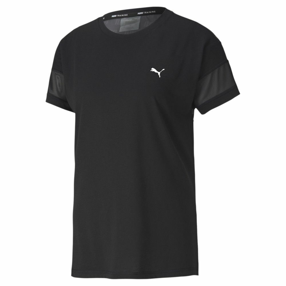 Puma Freizeit und Training Feel It Training Mesh Logo T-Shirt Damen schwarz