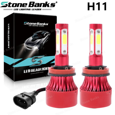 H11 H8 H9 LED Headlight Kit High Low Beam Bulb Super Bright 6500K White 360000LM