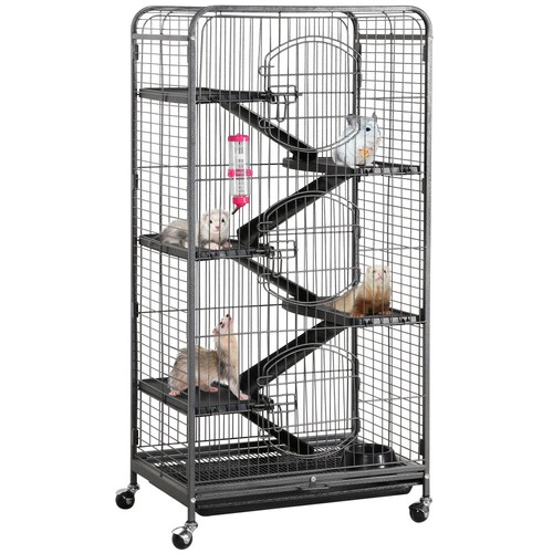 Nagerkäfig Nagervoliere aus Metall Hamsterkäfig Kleintierkäfig Käfig mit 3 Front