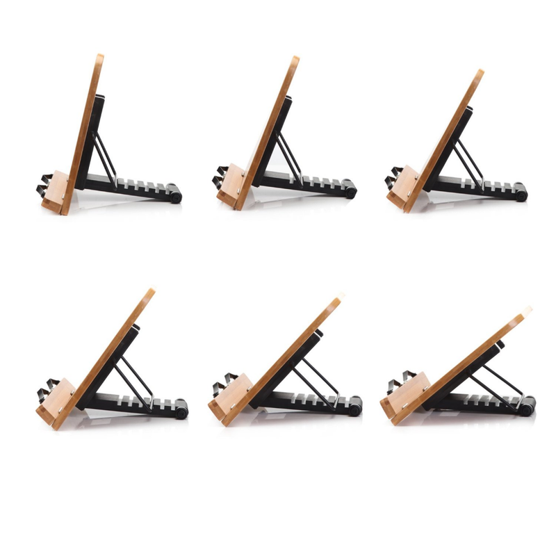 Bamboo Book Stand Adjustable Document Cookbook Holder Reading Rest Desk Rack