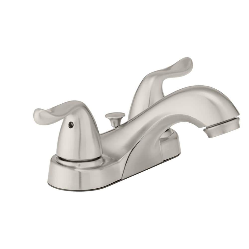 Glacier Bay Bathroom Faucet 4 Inch Centerset Brushed Nickel 2 Handle Sink Faucet