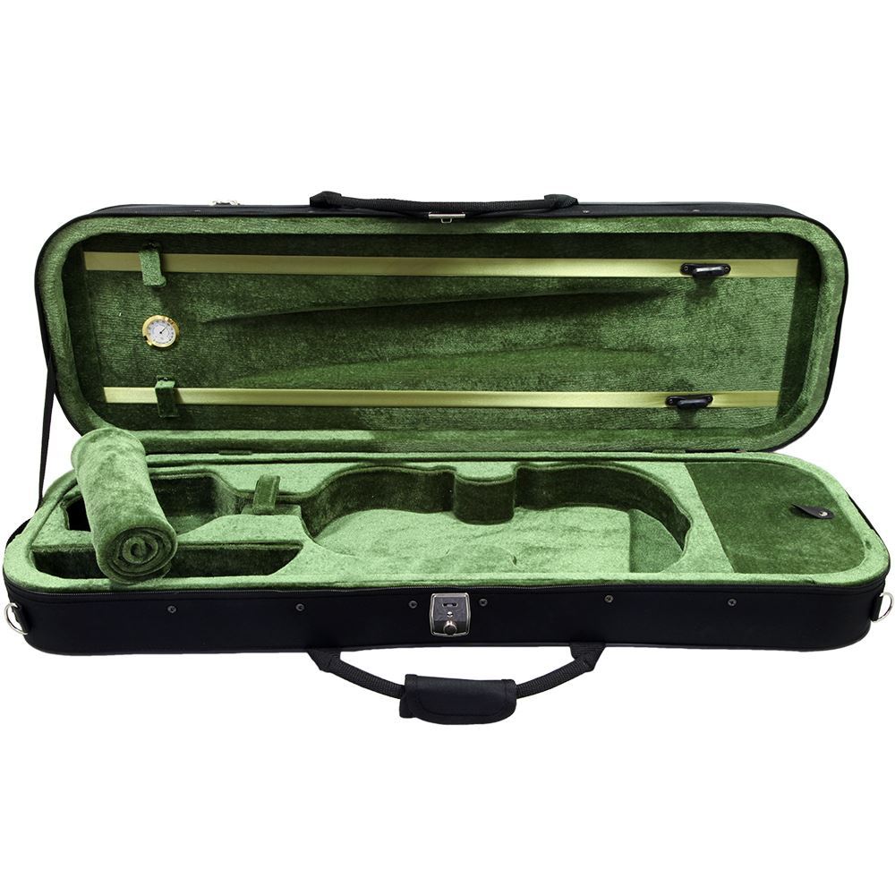 SKY 4/4 Premium Oblong Lightweight Violin Case with Hygrometer Black