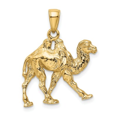 Pre-owned Superdealsforeverything Real 14kt Yellow Gold 3d Camel Pendant